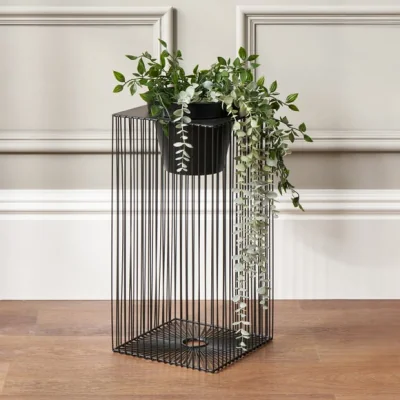 Dunelm Rectangular Metal Strut Planter Black