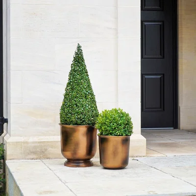 Dunelm Hampton Outdoor Wide Metal Urn Copper