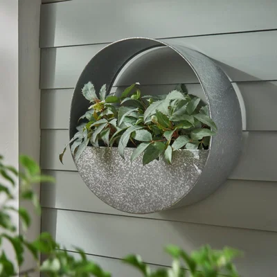 Dunelm Round Wall Planter Galvanised Steel