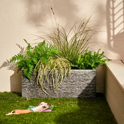 Dunelm Slate Effect Trough Grey