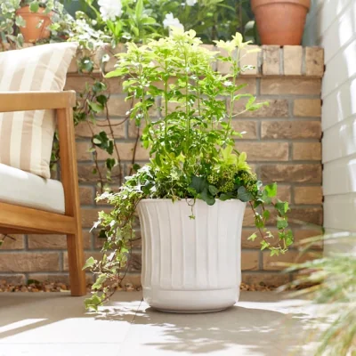 Dunelm Ribbed Aluminium Plant Pot