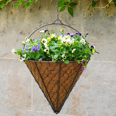 Dunelm Netted Wire Outdoor Hanging Cone Zinc