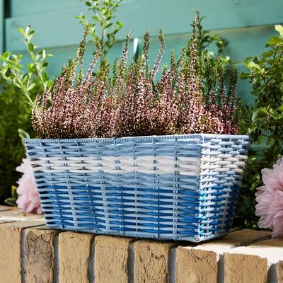 Dunelm Ashley Blue Rattan Trough Blue