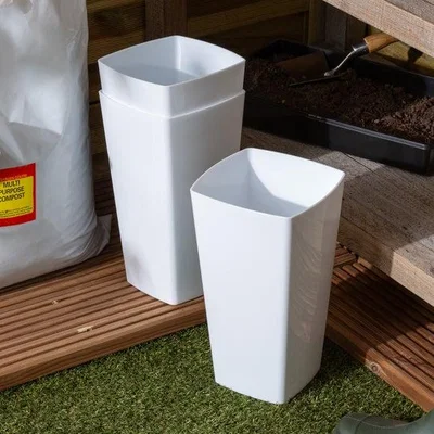 Dunelm Studio Pack of 3 Tall Square Plant Pot Covers