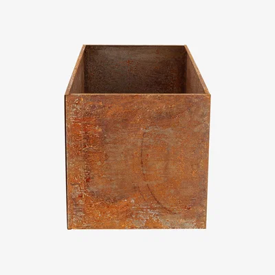 Dunelm Fallen Fruits Low Rectangular Rust Planter Brown