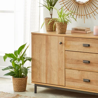 Dunelm Set of 3 Woven Plant Pots Brown