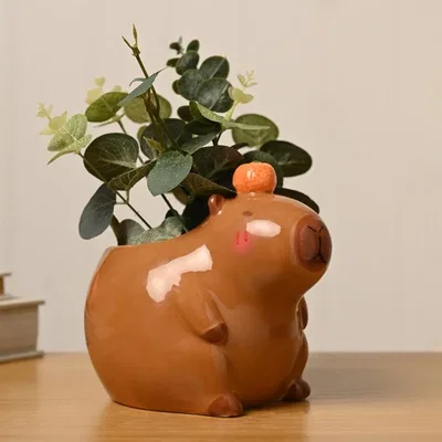 Dunelm The Feel Good Club Capybara Medium Plant Pot