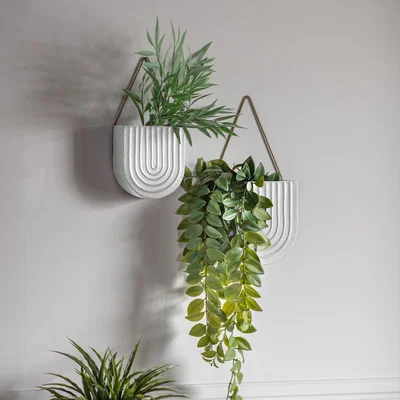 Dunelm Fermo Set of 2 Wall Planters White