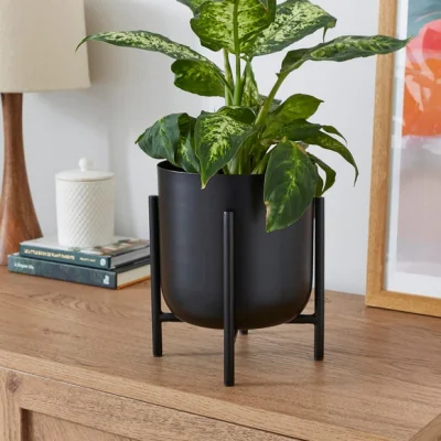 Dunelm Curved Metal Plant Pot with Stand