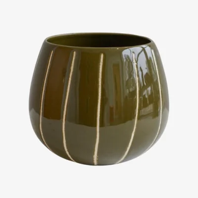 Dunelm Nova Wax Relief Planter Green