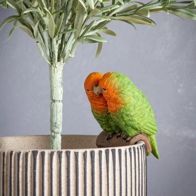 Dunelm Cedar & Sage Set of 2 Mr and Mrs Lovebird Pot Hangers