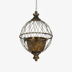 Dunelm Fallen Fruits Antique Metal Spherical Hanging Planter