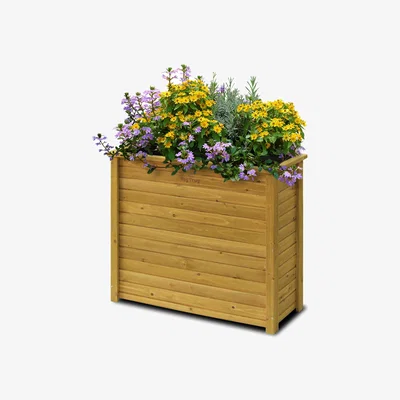 Dunelm VegTrug Wooden Rectangle Planter Tall Natural