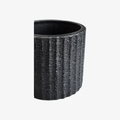 Dunelm Ivyline Set of 3 Outdoor Charleston Textured Planters Anthracite