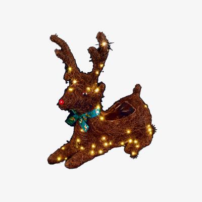Dunelm 80 LED Light Up Reindeer Planter Brown