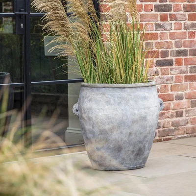 Dunelm Yasin Floorstanding Plant Pot Light Grey