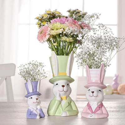 Dunelm Eggs-traordinary Gift Co. Bunny in Top Hat Plant Pot
