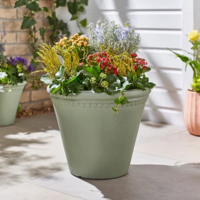 Dunelm Scalloped Edge Smooth Fibre Clay Plant Pot