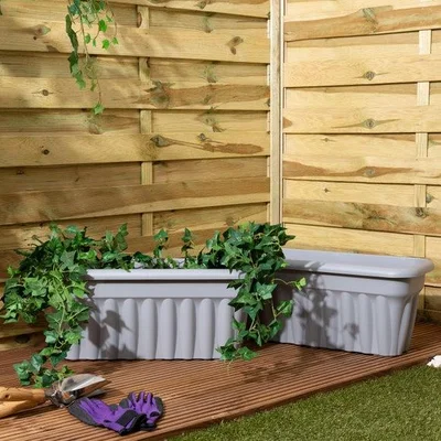 Dunelm Vista Pack of 2 Rectangular Trough Plant Pots