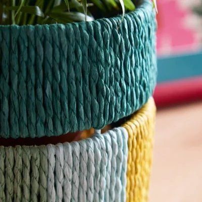 Dunelm Sophie Robinson Woven Striped Plant Pot