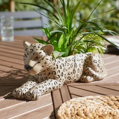 Dunelm Leopard Plant Pot