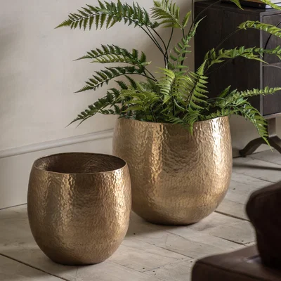 Dunelm Set of 2 Neroli Metal Plant Pots