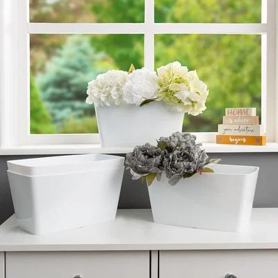 Dunelm Studio Pack of 4 Rectangular Plant Pot Trough Covers