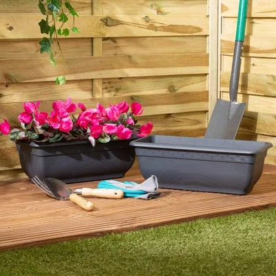 Dunelm Bell Pot Pack of 2 Rectangular Trough Plant Pots