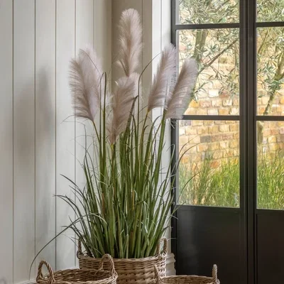 Dunelm Cedar & Sage Artificial Tall Pampas Grass in Plant Pot