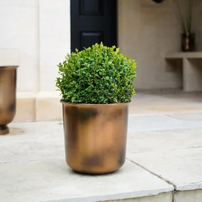 Dunelm Ivyline Outdoor Hampton Metal Planter Copper