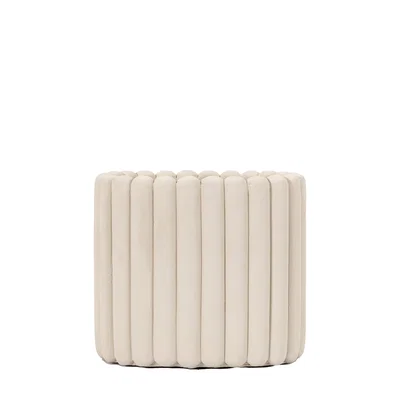 Dunelm Arden Oblong Ribbed Concrete Plant Pot Taupe