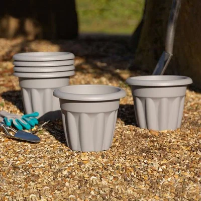 Dunelm Vista Pack of 6 Round Plant Pots