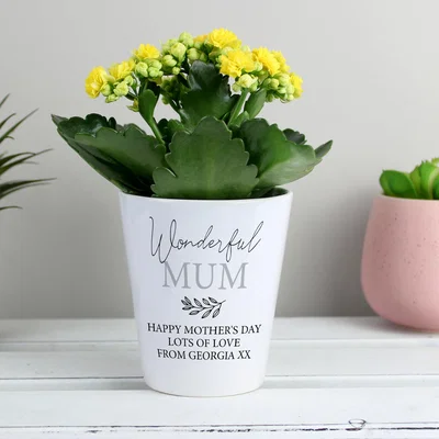 Dunelm Personalised Message Plant Pot White