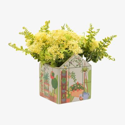 Dunelm The Cottage Garden Greenhouse Ceramic Plant Pot MultiColoured