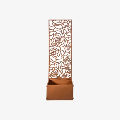 Dunelm Patina Screen Planter with Rose Design