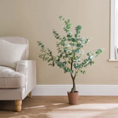 Dunelm 130cm Artificial Eucalyptus Tree in Terracotta Plant Pot