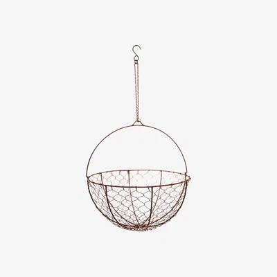 Dunelm Netted Wire Outdoor Hanging Basket Bronze