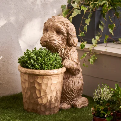 Dunelm Cockapoo Planter Wood (Brown)