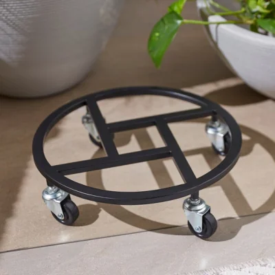 Dunelm Geometric Plant Pot Stand with Wheels