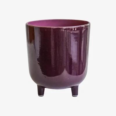 Dunelm Lecce Speckled Plant Pot Plum Purple
