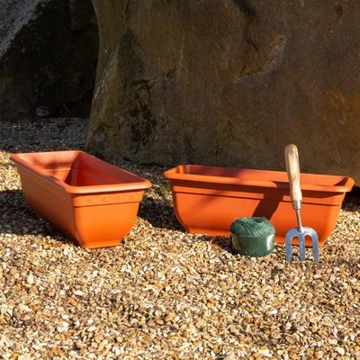Dunelm Bell Pot Pack of 2 Rectangular Trough Plant Pots