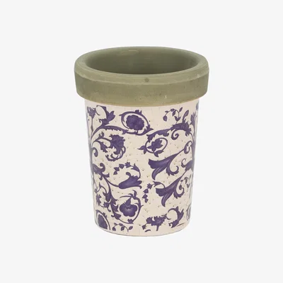 Dunelm Fallen Fruits Ceramic Long Tom Plant Pots Blue