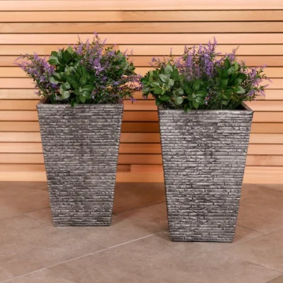 Dunelm Charles Bentley Set of 2 Tall Slate Plant Pots