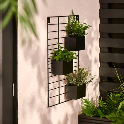 Dunelm Wall Planter Black
