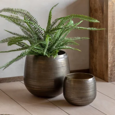 Dunelm Cedar & Sage Set of 2 Chatai Plant Pots