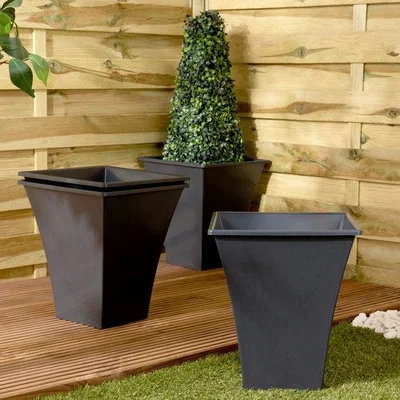 Dunelm Metallica Pack of 4 Square Plant Pot