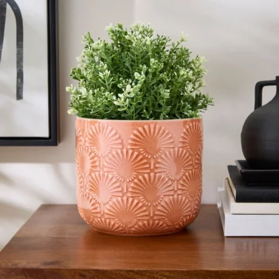 Dunelm Sunburst Embossed Ceramic Plant Pot