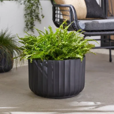 Dunelm Ribbed Fibre Clay Plant Pot