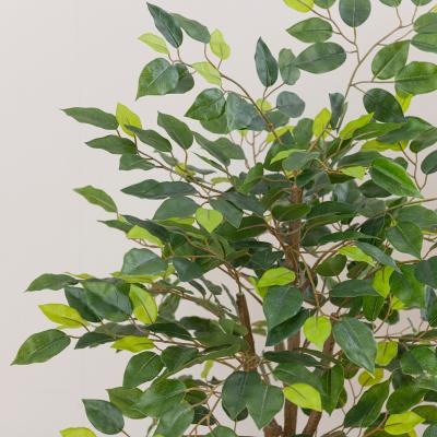 Dunelm Artificial Ficus Tree in Black Cement Plant Pot Green