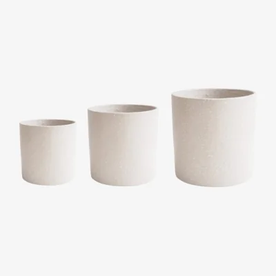 Dunelm Set of 3 Valetta Terrazzo Planters Ivory